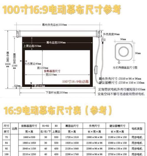 如何计算投影幕布尺寸和距离（优化投影体验的关键技巧及公式计算方法）