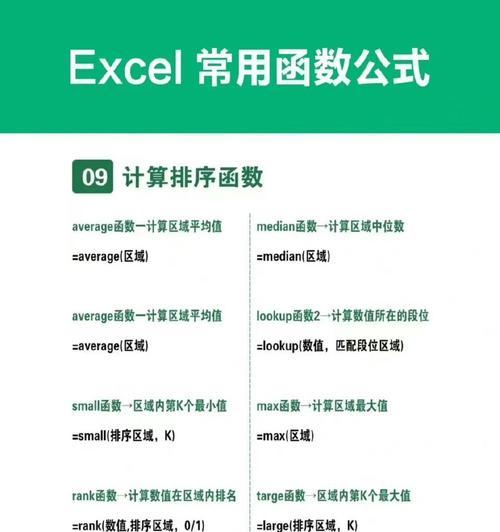 Excel必备常用函数大全（轻松掌握Excel函数）