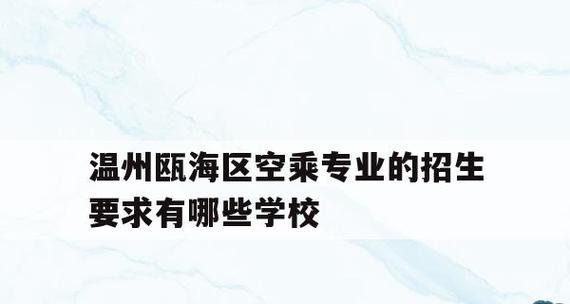 以空乘学校招生要求为主题的全面解析（了解空乘学校招生要求）