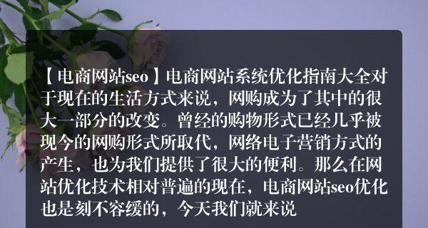 网站优化的关键策略（掌握优化）