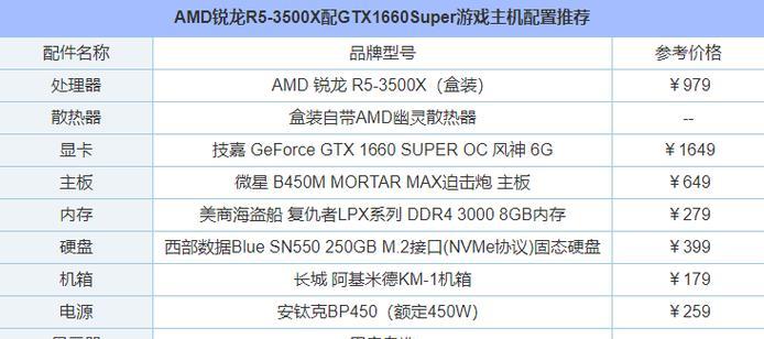 打造完美的家用游戏电脑配置清单（高性能硬件助力畅快游戏体验）