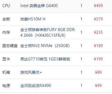 办公台式电脑配置清单及价格大揭秘（从高性能到经济实惠）