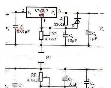 三端稳压管如何制作可调电源电路？图片详解能否提供？